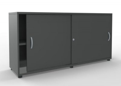Schiebetürenschrank TEN 2 OH, 160 cm onyxgrau